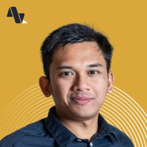 Christopher Swara, Senior Analyst at KN Consulting and Bali Jakarta tax consultant, wearing a black shirt with a gold background. PhD student in Accounting and Management Control at Stockholm Business School, Stockholm University, Sweden.